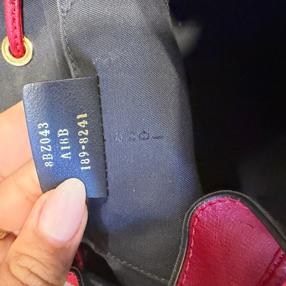 Fendi Red Leather Drawstring Backpack with Gold H… - image 6